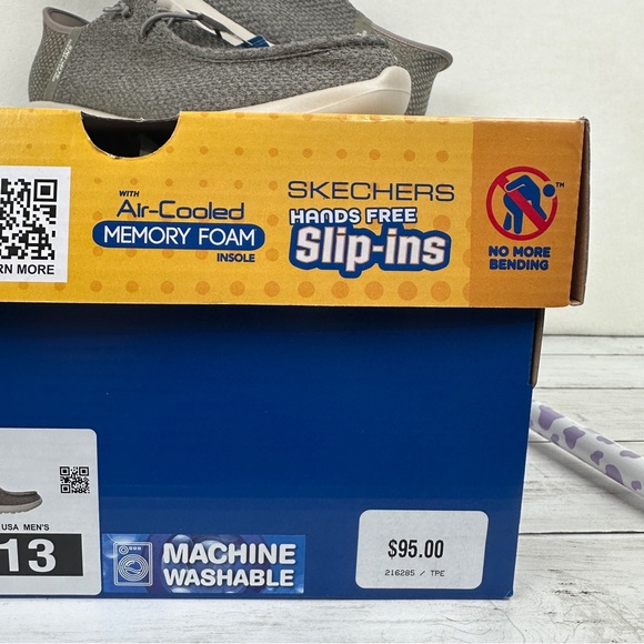 Men’s Skechers Go Walk Max Size 13 Hands Free Slip In Memory Foam Taupe New Box - Picture 5 of 12